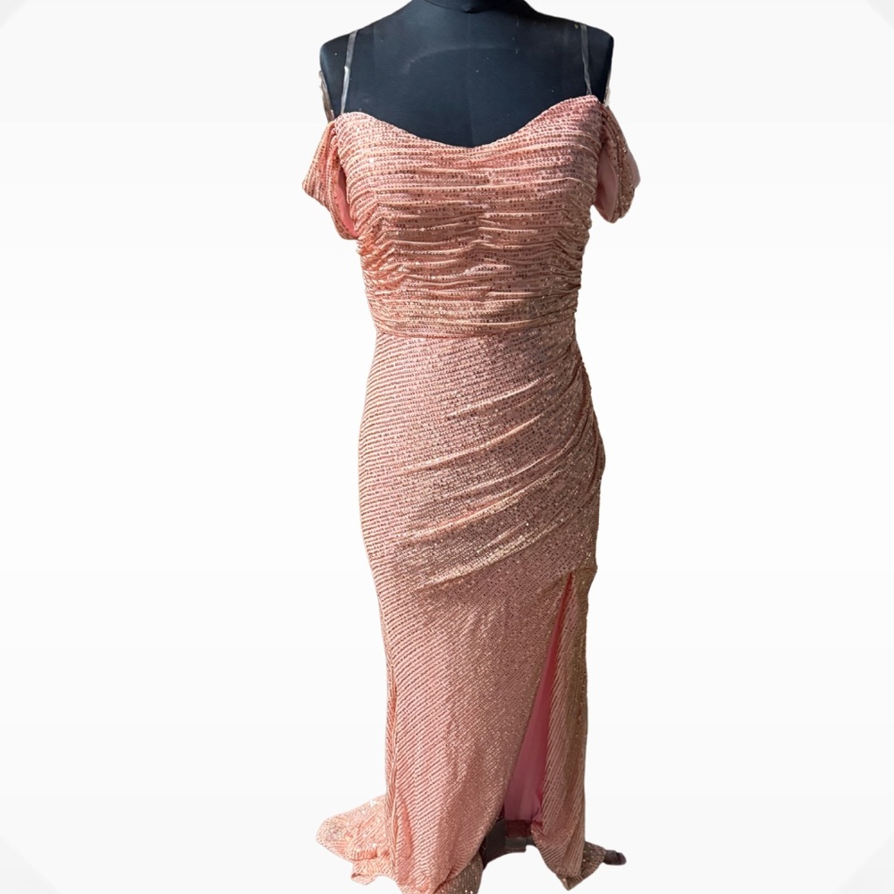 Elegant Pink Off-Shoulder Dress
